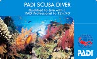 PADIスクーバダイバーカード１